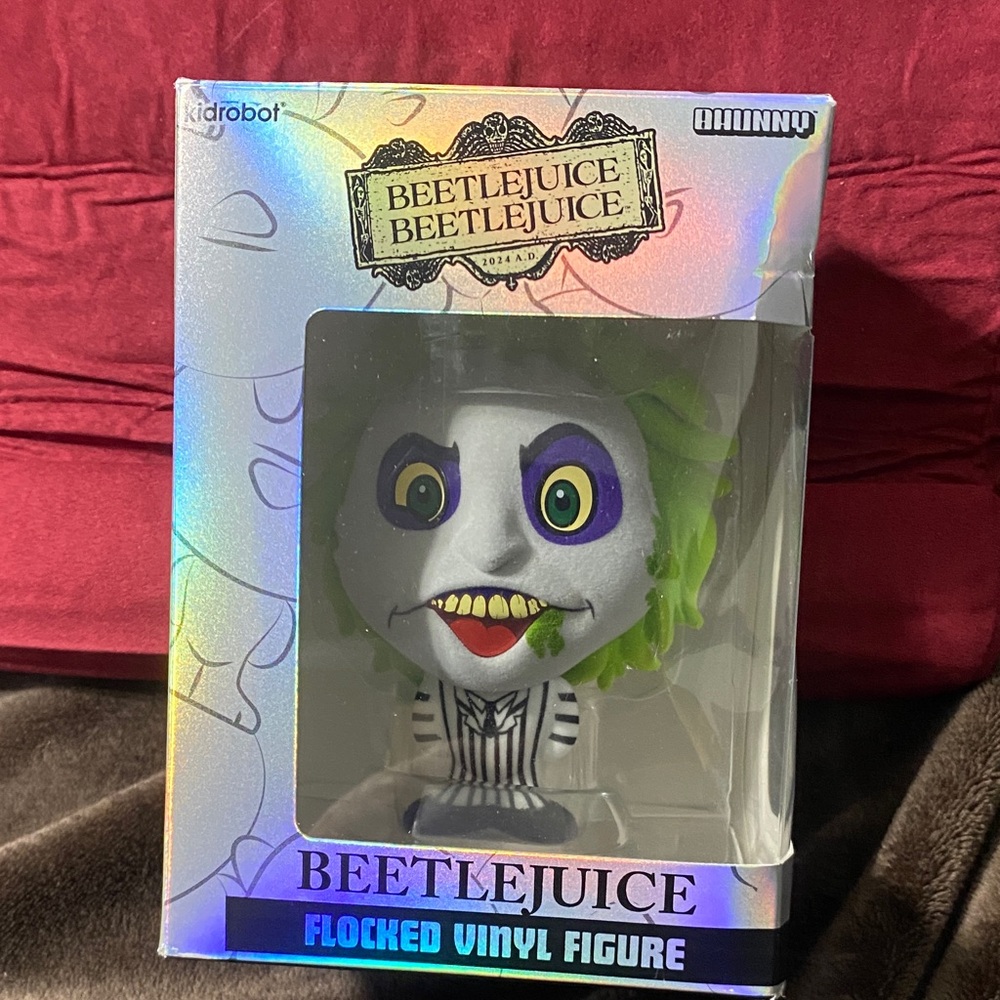 Kidrobot Beetlejuice Flocked Vinyl Figure - Green and White